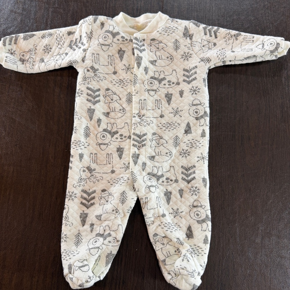 Chick Pea Baby Waffle Knit Footed Pajama Winter Sz 0-3 Months